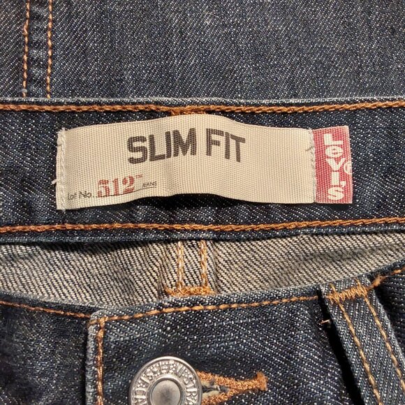 Levi's 512 Mid-Rise Slim Fit Dark Jeans - Excellent Condition - 33" x 30" - Picture 9 of 11